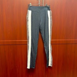 Denim jeggings with side cut outs